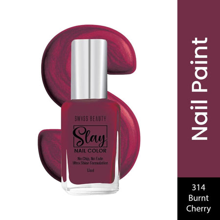 Swiss Beauty Slay Nail Color With Ultra Shine Formulation - 314 Burnt Cherry