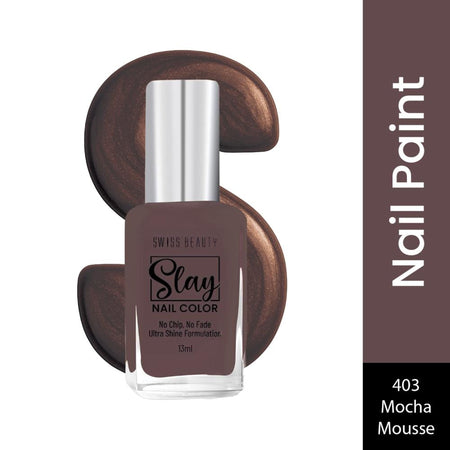 Swiss Beauty Slay Nail Color With Ultra Shine Formulation - 403 Mocha Mousse