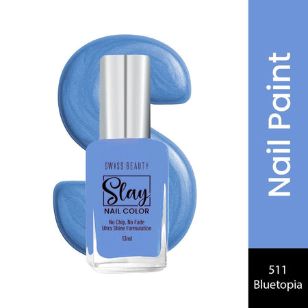 Swiss Beauty Slay Nail Color With Ultra Shine Formulation - 511 Bluetopia