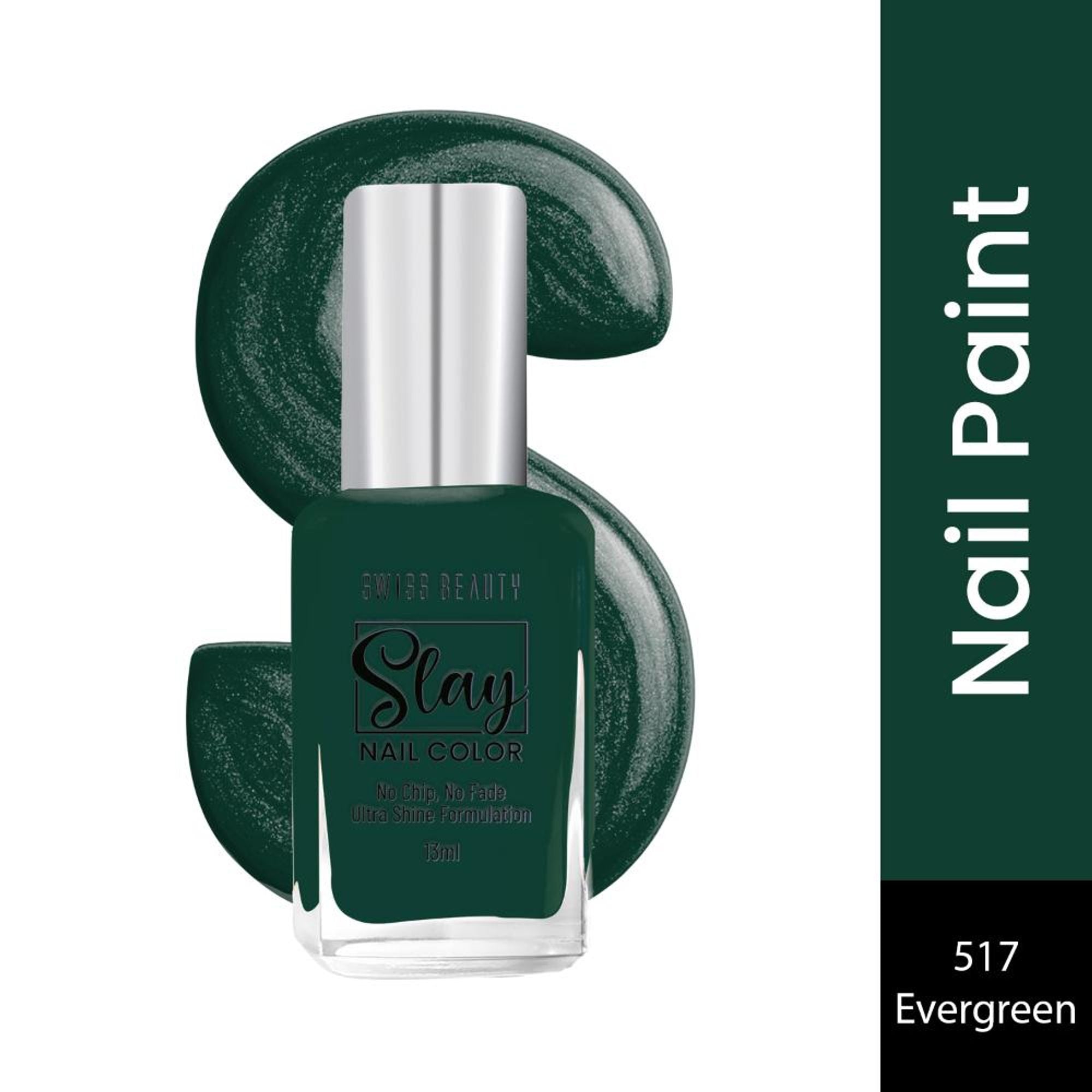 Swiss Beauty Slay Nail Color With Ultra Shine Formulation - 517 Evergreen