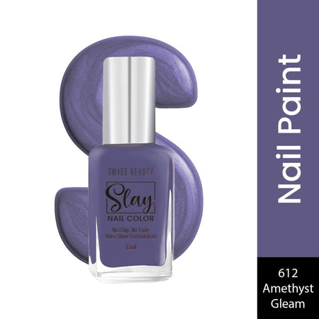 Swiss Beauty Slay Nail Color With Ultra Shine Formulation - 612 Amethyst Gleam