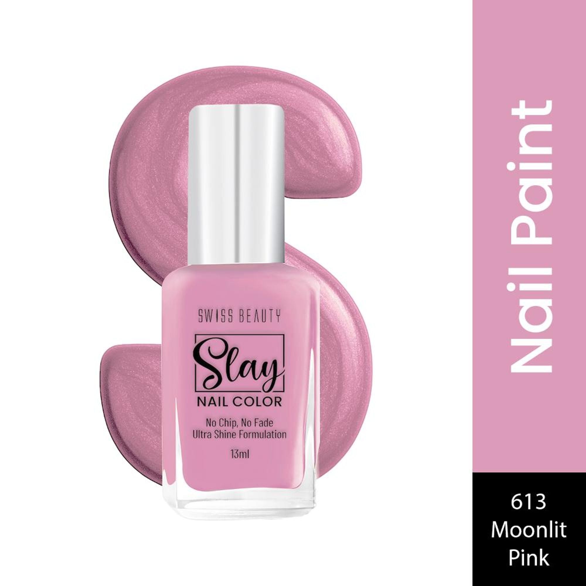 Swiss Beauty Slay Nail Color With Ultra Shine Formulation - 613 Moonlit Pink