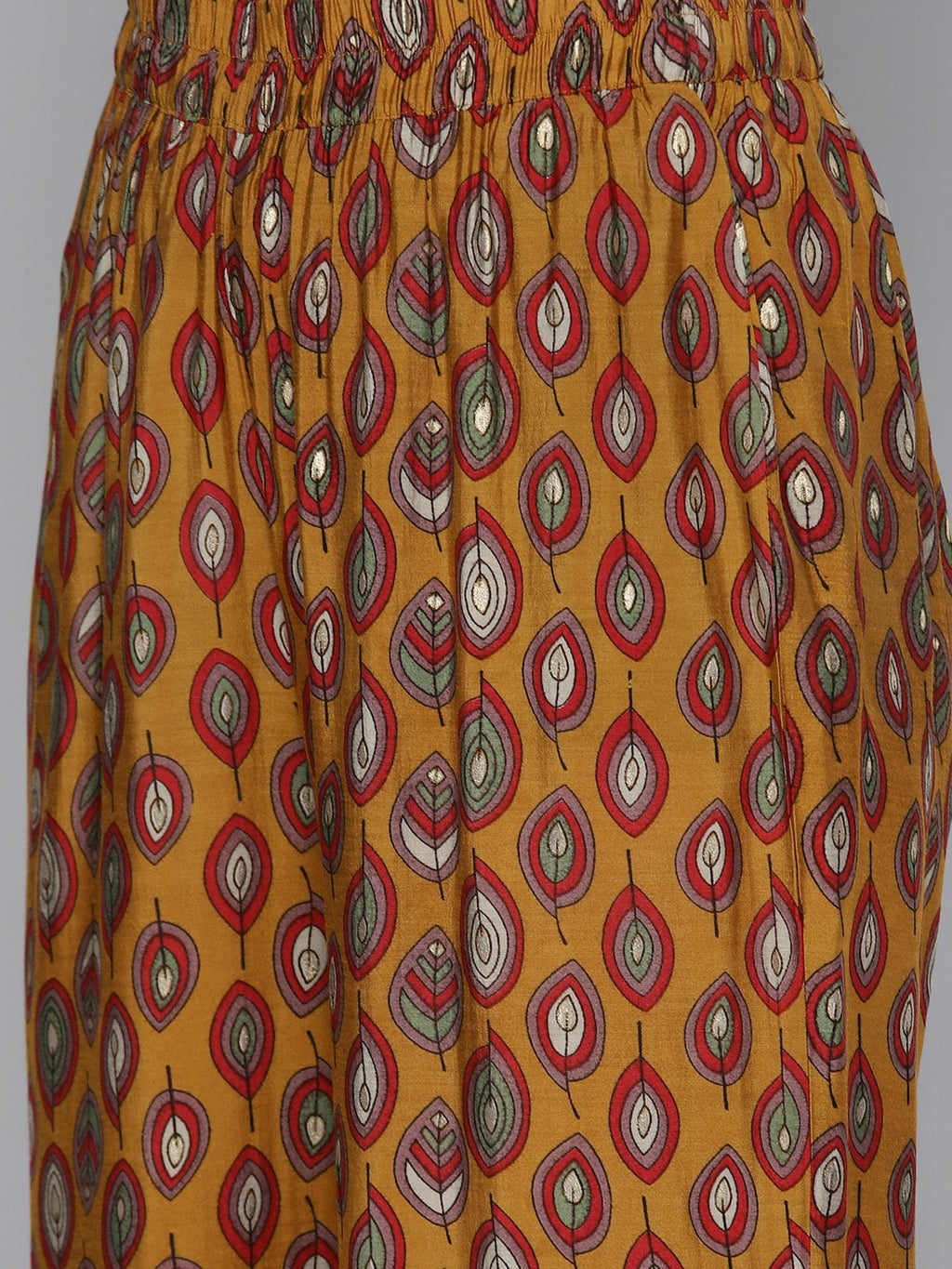 HERE&NOW Women Ethnic Motifs Printed Cold-Shoulder Kurta with Palazzos