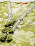 Indo Era Women Floral Printed Regular Beads and Stones Kurta with Trousers & With Dupatta - Distacart
