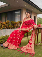 Tikhi Imli Pink Ethnic Motifs Woven Design Zari Saree - Distacart