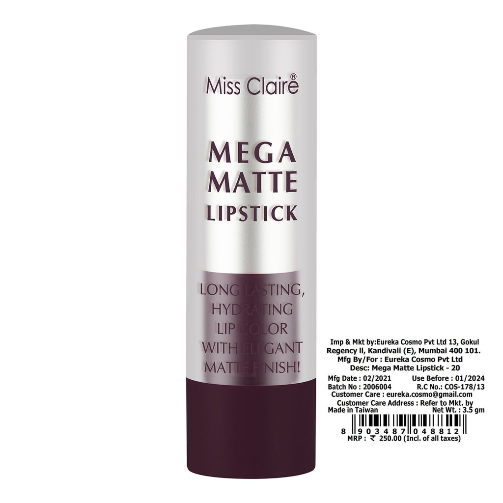 Miss Claire Mega Matte Lipstick - 20 - Distacart