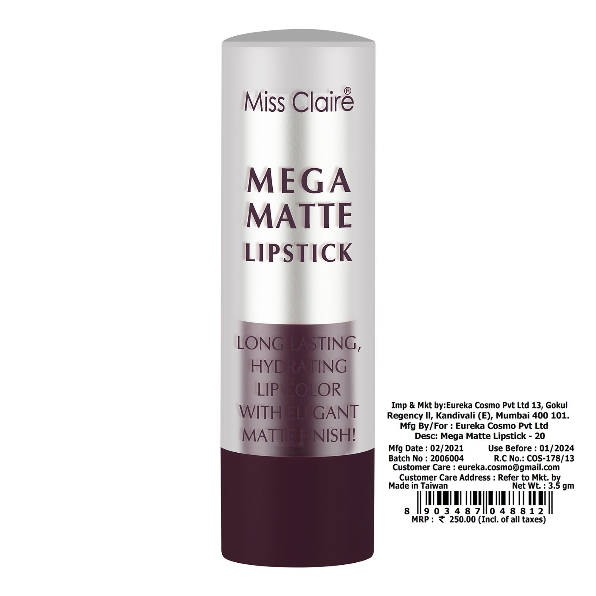 Miss Claire Mega Matte Lipstick - 20 - Distacart