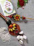 NVR Women & Men Set of 2 Multicolor Sea Shell Handcrafted Bhaiya Bhabhi Rakhi With Roli Chawal - Distacart