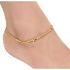 AanyaCentric Gold-Polished Traditional Anklets Payal - Classic and Stylish for Women and Girls