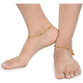 AanyaCentric Gold-Polished Traditional Anklets Payal - Classic and Stylish for Women and Girls