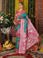 Shree Shyam Fashion Silk Sea Green Saree - Distacart