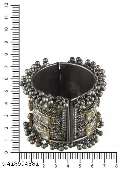 Tehzeeb Creations Women's Oxidised Afghani Style Bangle (Kadha) With Ghungroo - Distacart