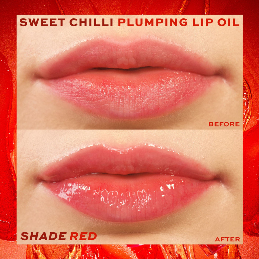 Makeup Revolution Heart Revolution Sweet Chilli Plumping Lip Oil - Red - Distacart