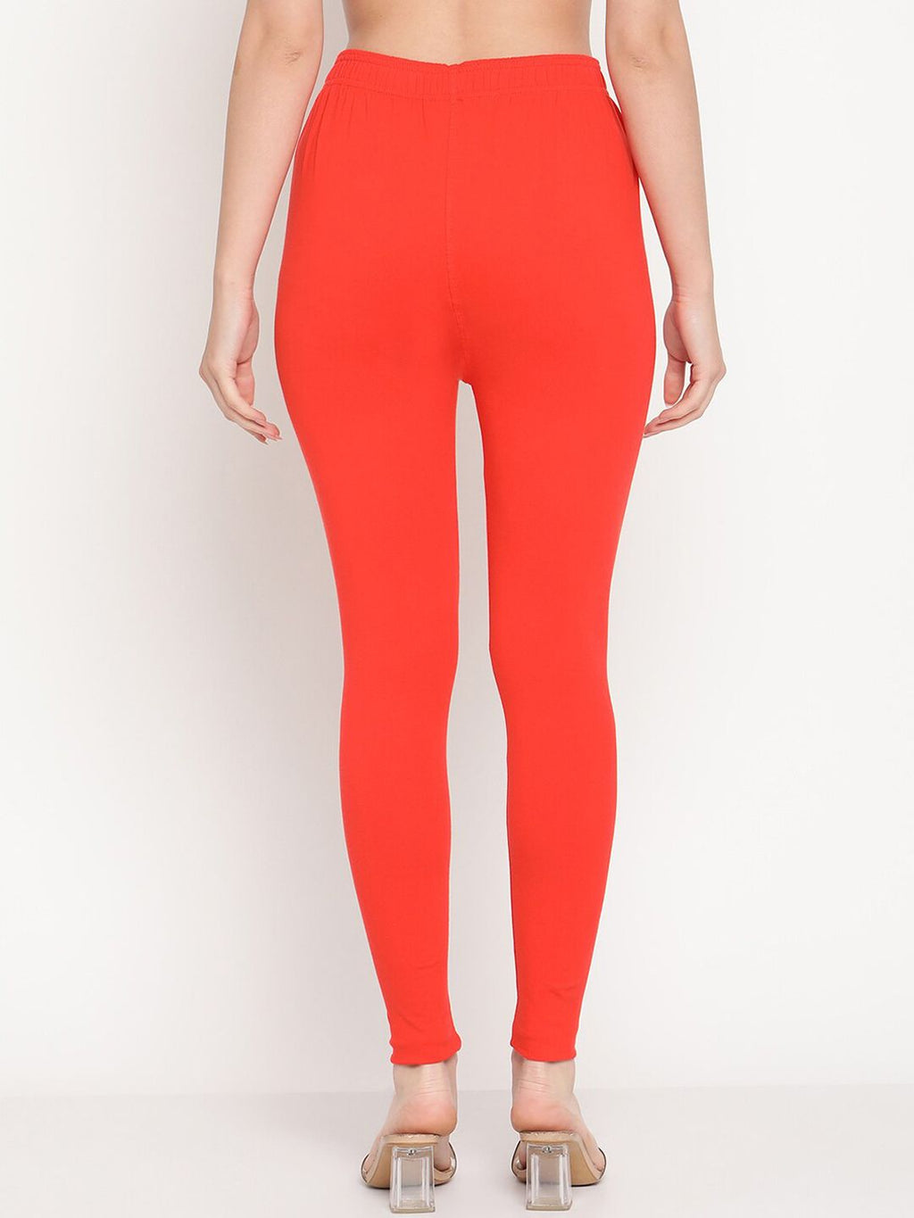 TAG 7 Women Orange & Brown Solid Ankle-Length Leggings Pack Of 2