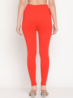 TAG 7 Women Orange & Brown Solid Ankle-Length Leggings Pack Of 2