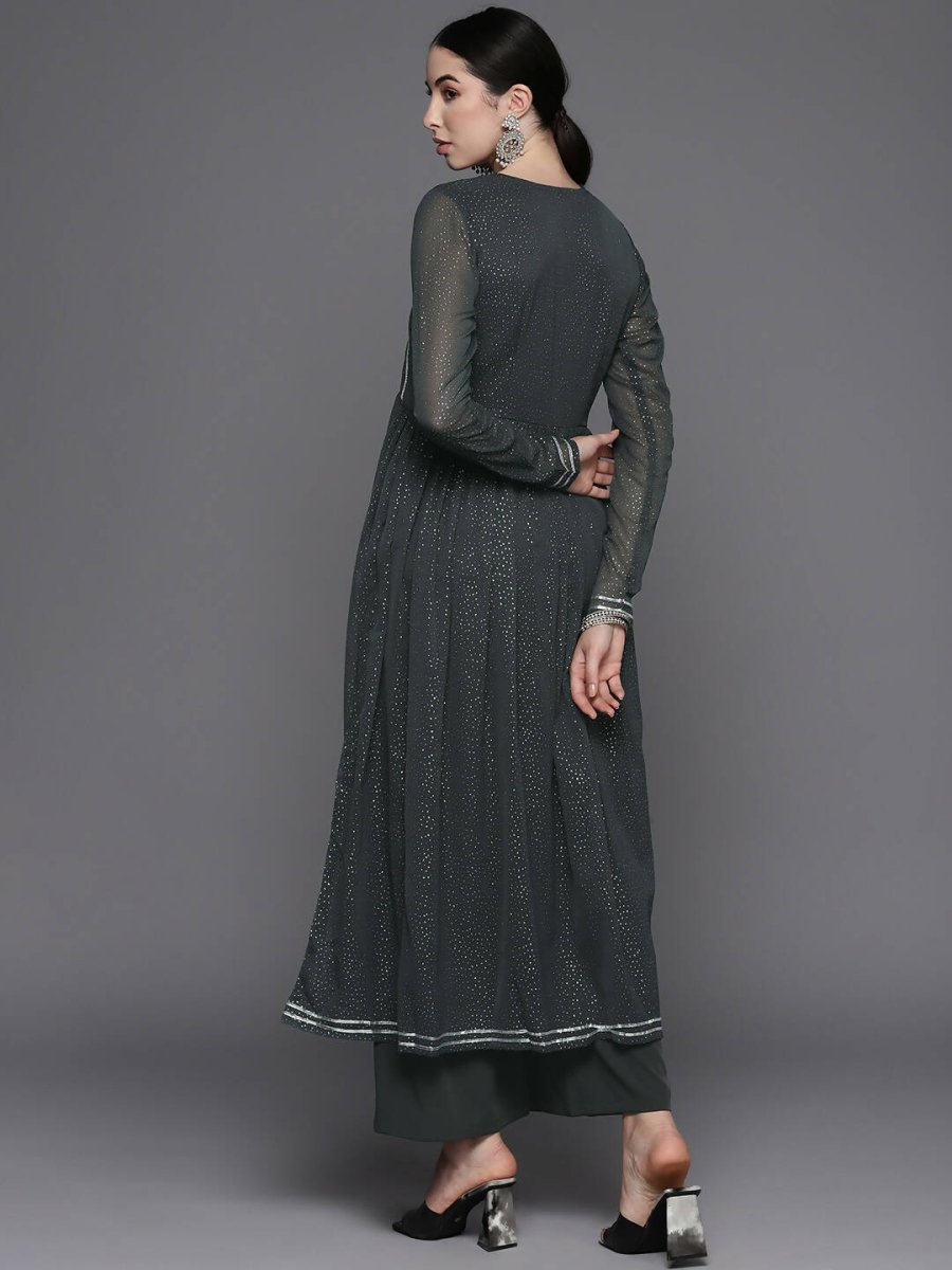 Ahalyaa Womens Kurta Set - Grey