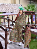 Anaita Dark Grey Ajrakh Printed Pure Satin Silk Saree With Blouse - Distacart