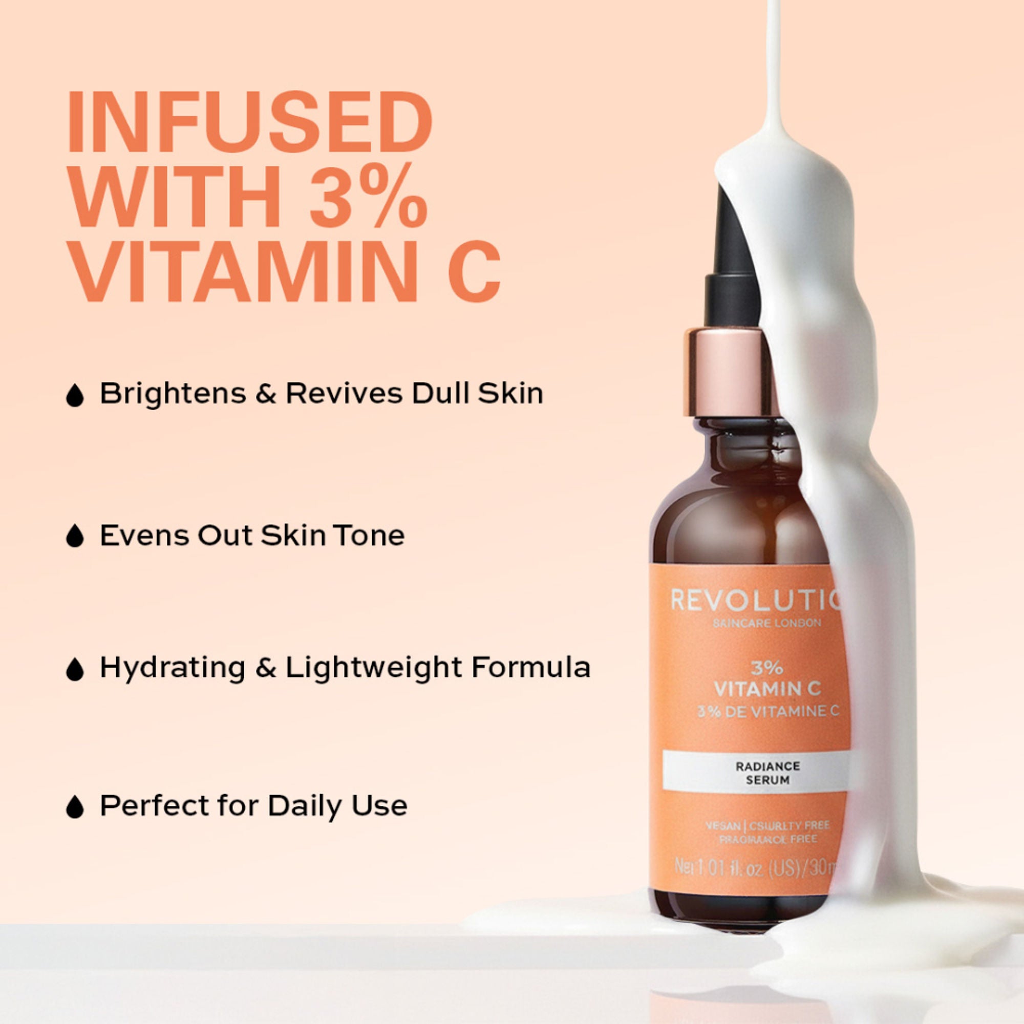Makeup Revolution Skincare 3% Vitamin C Serum - Distacart
