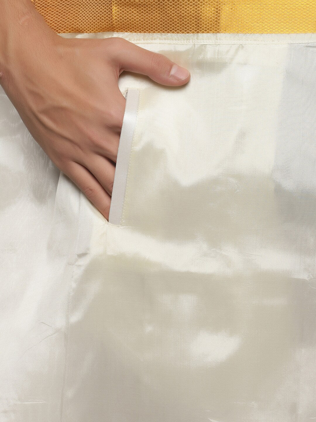 Sethukrishna Cream-Coloured Solid Dhoti For Men - Distacart
