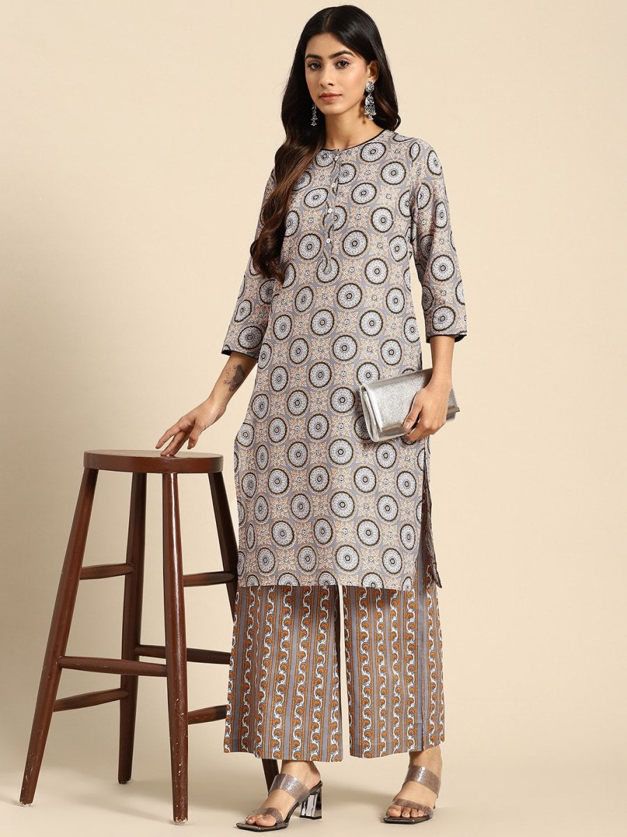 All About You Ethnic Motifs Printed Kurta with Palazzos