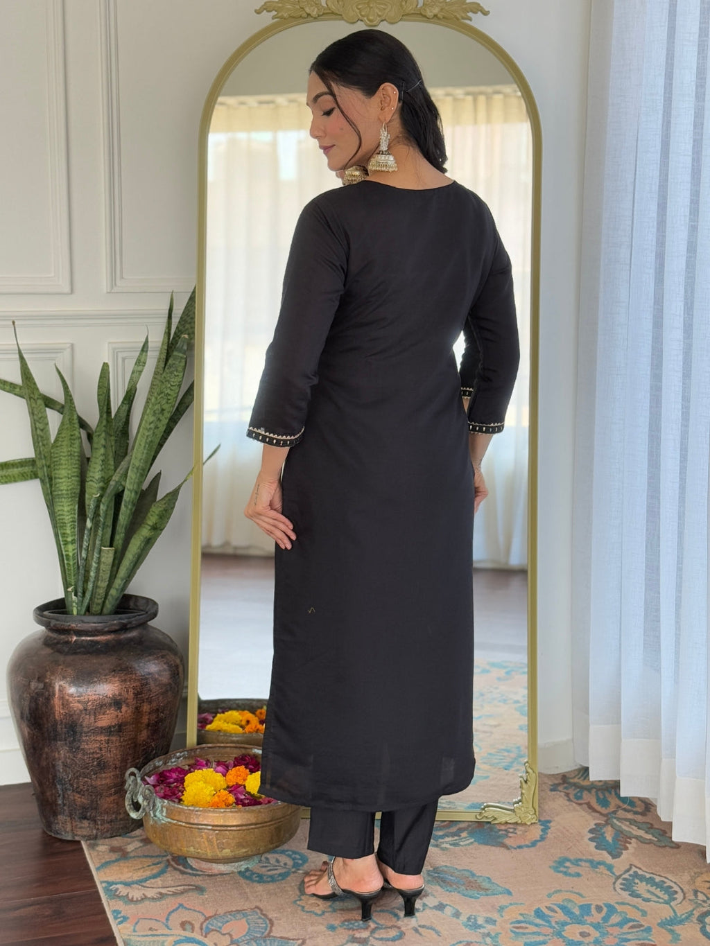 The52 Women Embroidery Work with Rayon Fabric Straight Kurta, Pant and Dupatta Set - Distacart