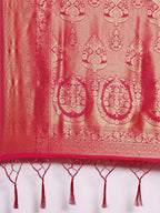 Saree Mall Pink Ethnic Motifs Zari Silk Blend Banarasi Saree - Distacart