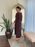 The52 Women's Rayon Slub Embroidery work Straight Kurta with Pant and Dupatta Set - Distacart