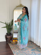 The52 Women's Viscose Embroidery work Straight Kurta with Pant and Dupatta Set - Distacart