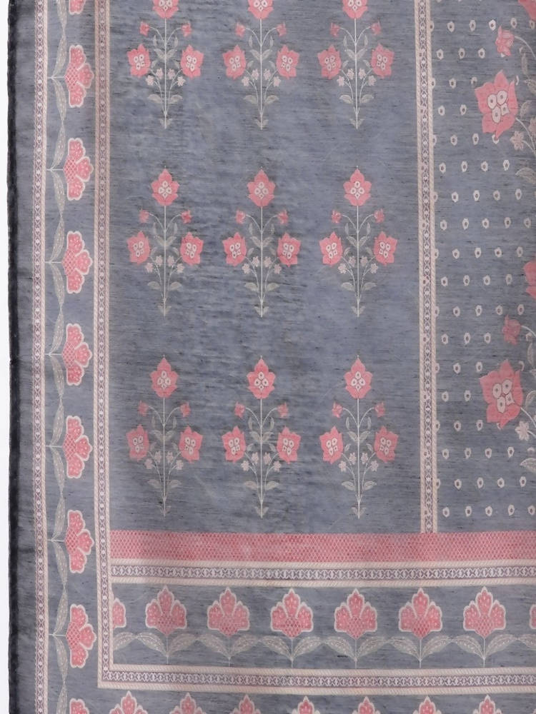 Myshka Blue Color Chanderi silk Printed Kurta With Pant Dupatta Set