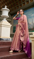Anaita Purple Designer Weaving Pure Tissue Saree With Blouse - Distacart