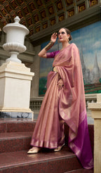 Anaita Purple Designer Weaving Pure Tissue Saree With Blouse - Distacart