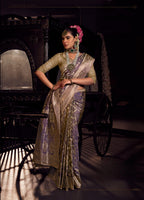 Anaita Lavender Viscose Tissue Has Worked Pallu Saree With Embroidered Blouse Piece - Distacart