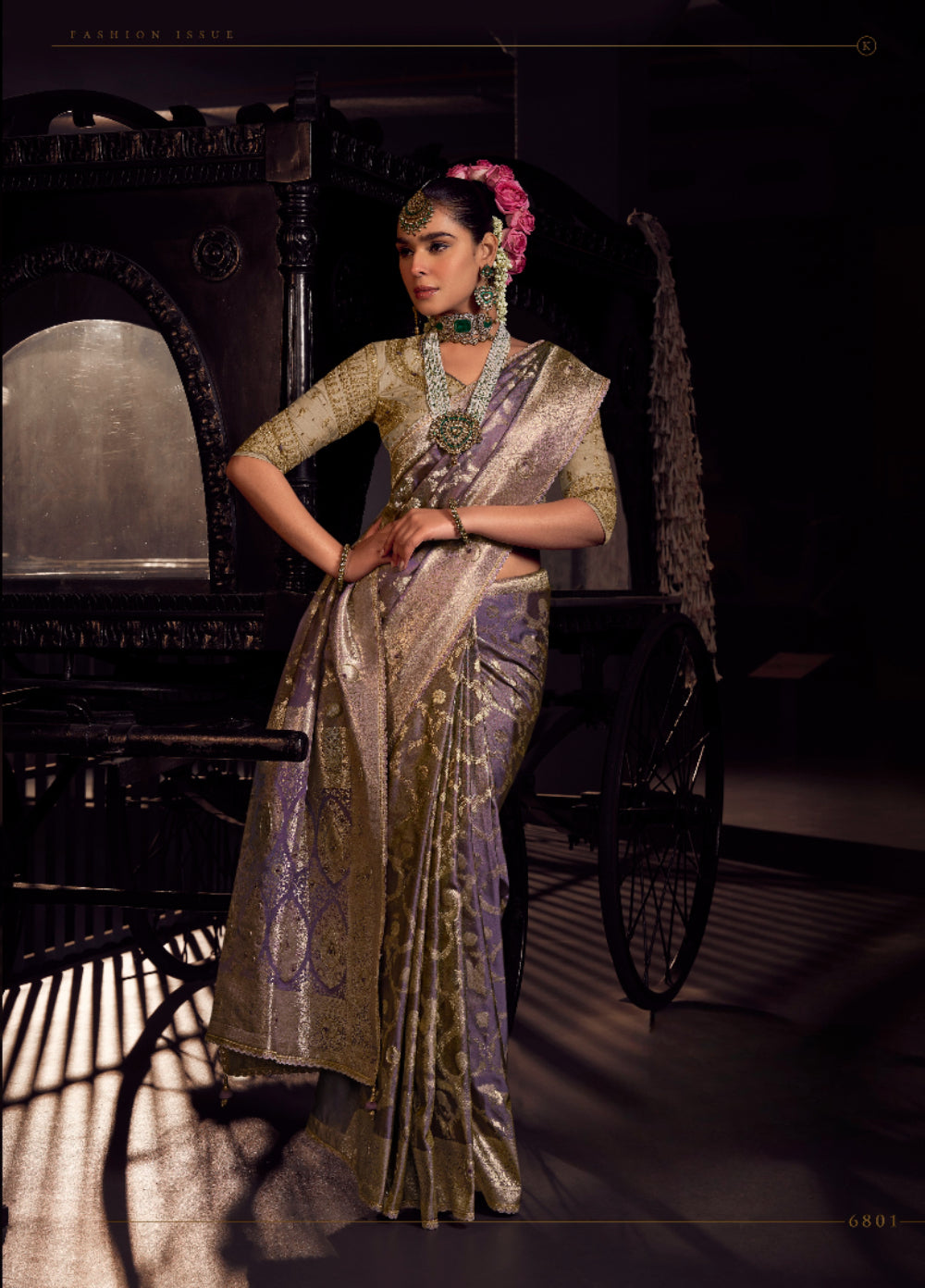 Anaita Lavender Viscose Tissue Has Worked Pallu Saree With Embroidered Blouse Piece - Distacart