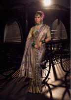 Anaita Lavender Viscose Tissue Has Worked Pallu Saree With Embroidered Blouse Piece - Distacart