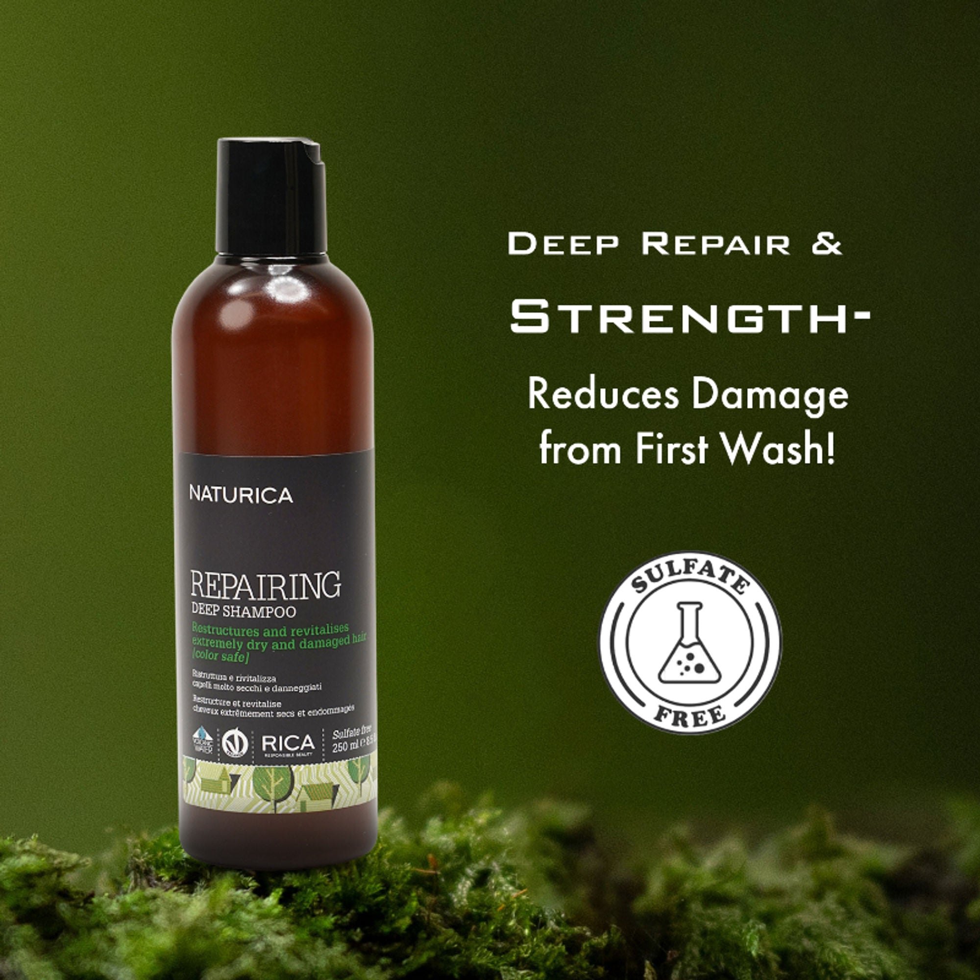 Naturica Repairing Deep Shampoo for Dry & Damaged Hair, Restructure with Sicilian Olive Oil Extract