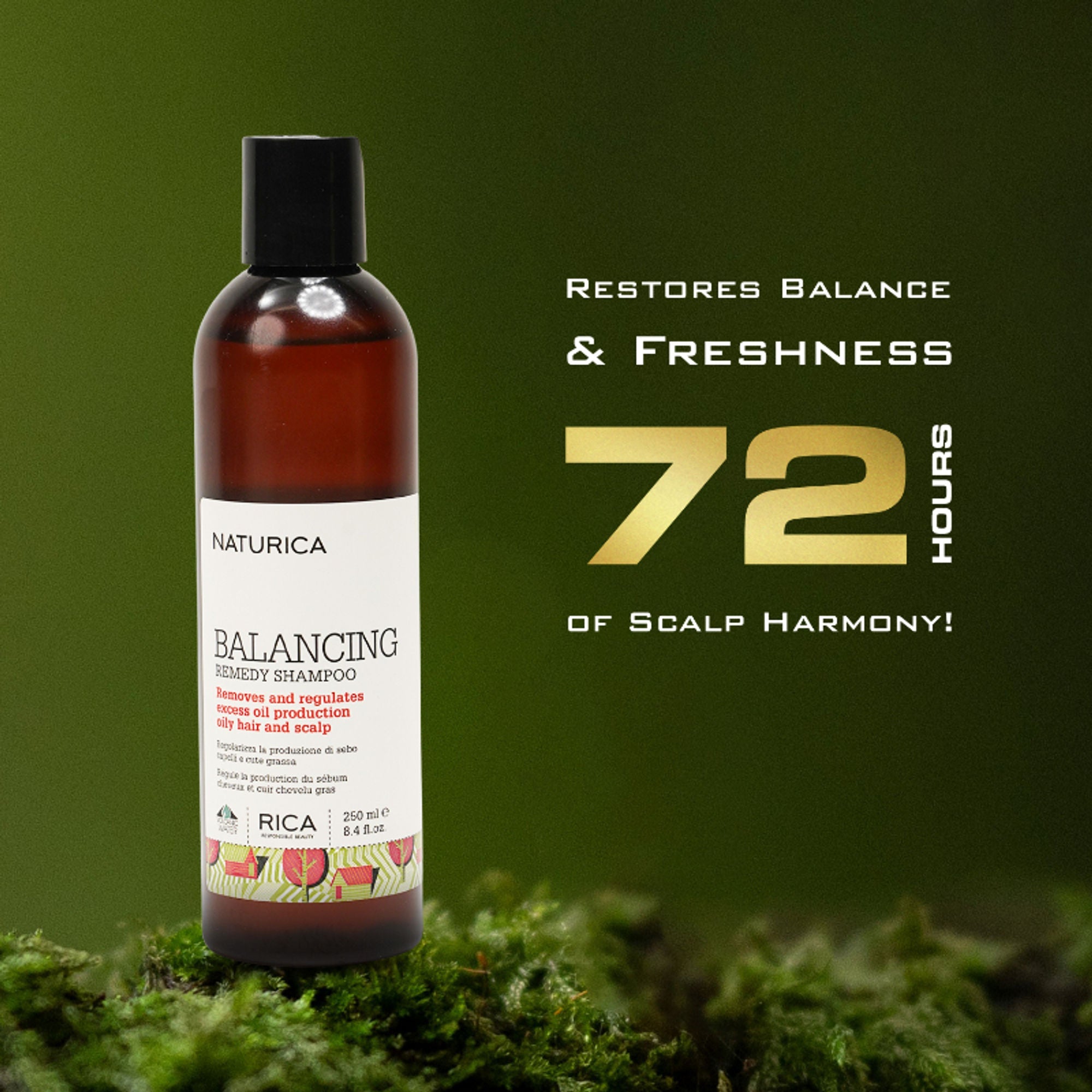 Naturica Balancing Remedy Shampoo for Sensitive Scalp, Regulate Oil with Sage & Nettle Extract