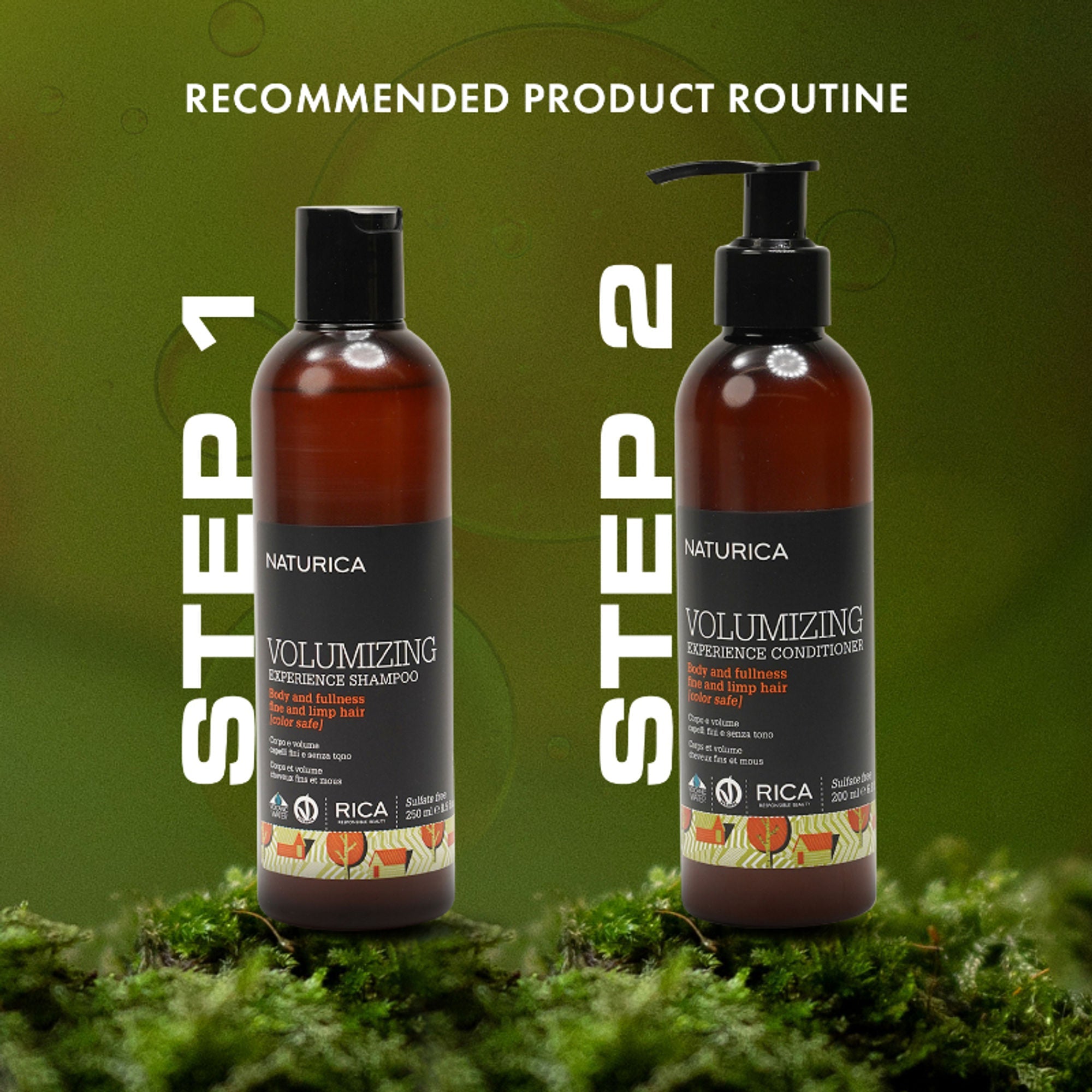 Naturica Volumizing Experience Shampoo for Fine Hair, Boost Volume with Vitamin A H & Wheat Protein