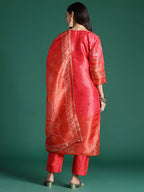 Indo Era Ethnic Motifs Printed Zari Kurta with Trousers & With Dupatta - Distacart