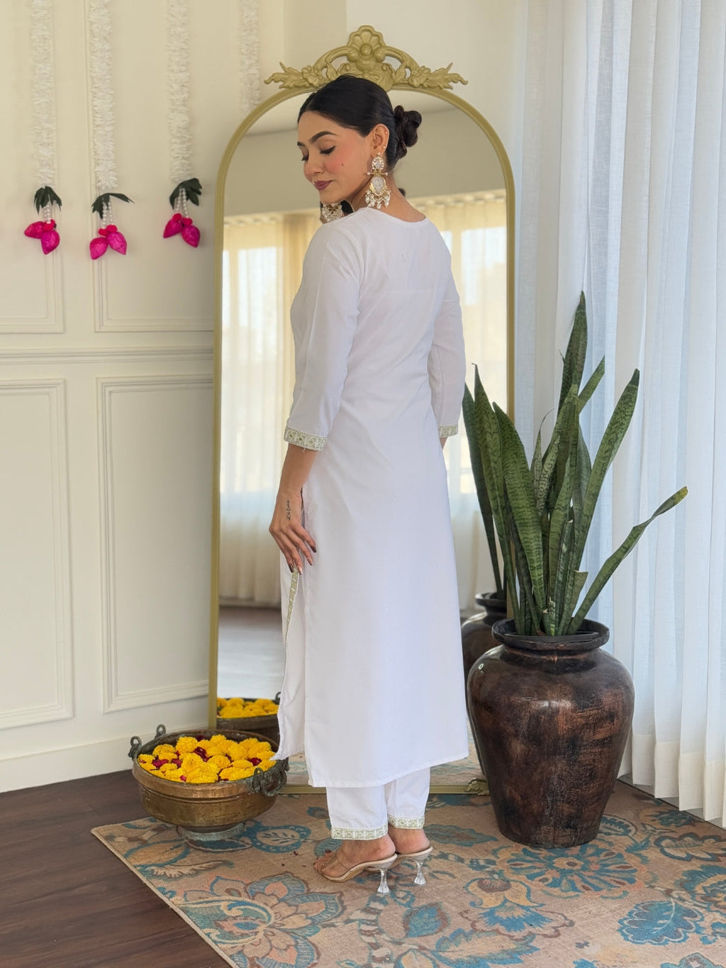 The52 Women's Beautiful Viscose Embroidery work Straight Kurta with Pant and Dupatta Set - Distacart