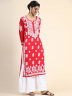 HOUSE OF KARI Women Embroidered Chikankari Cotton Kurta