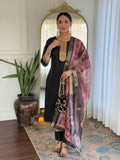 The52 Women's Viscose Embroidery work Straight Kurta with Pant and Dupatta Set - Distacart