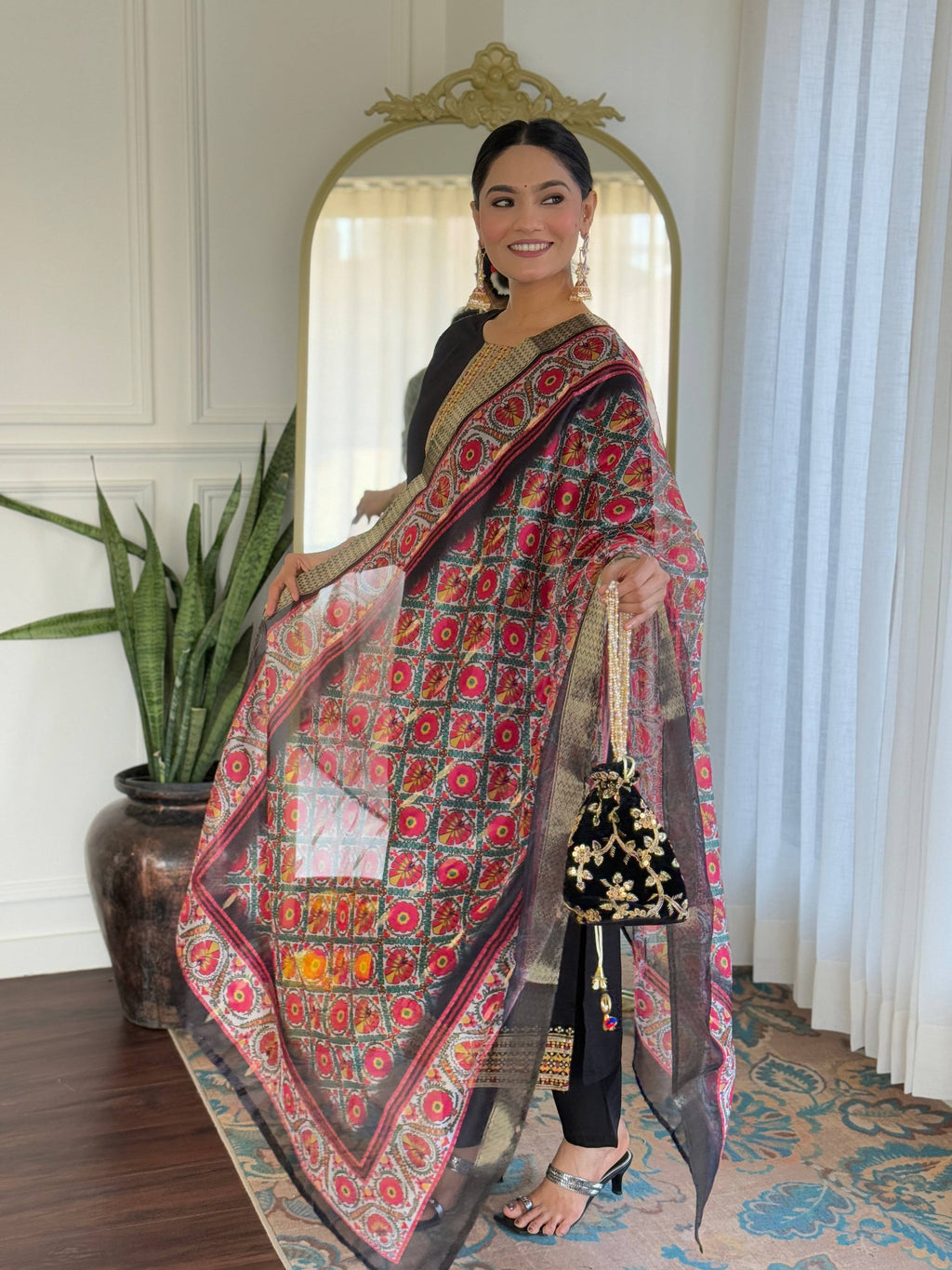 The52 Women's Viscose Embroidery work Straight Kurta with Pant and Dupatta Set - Distacart
