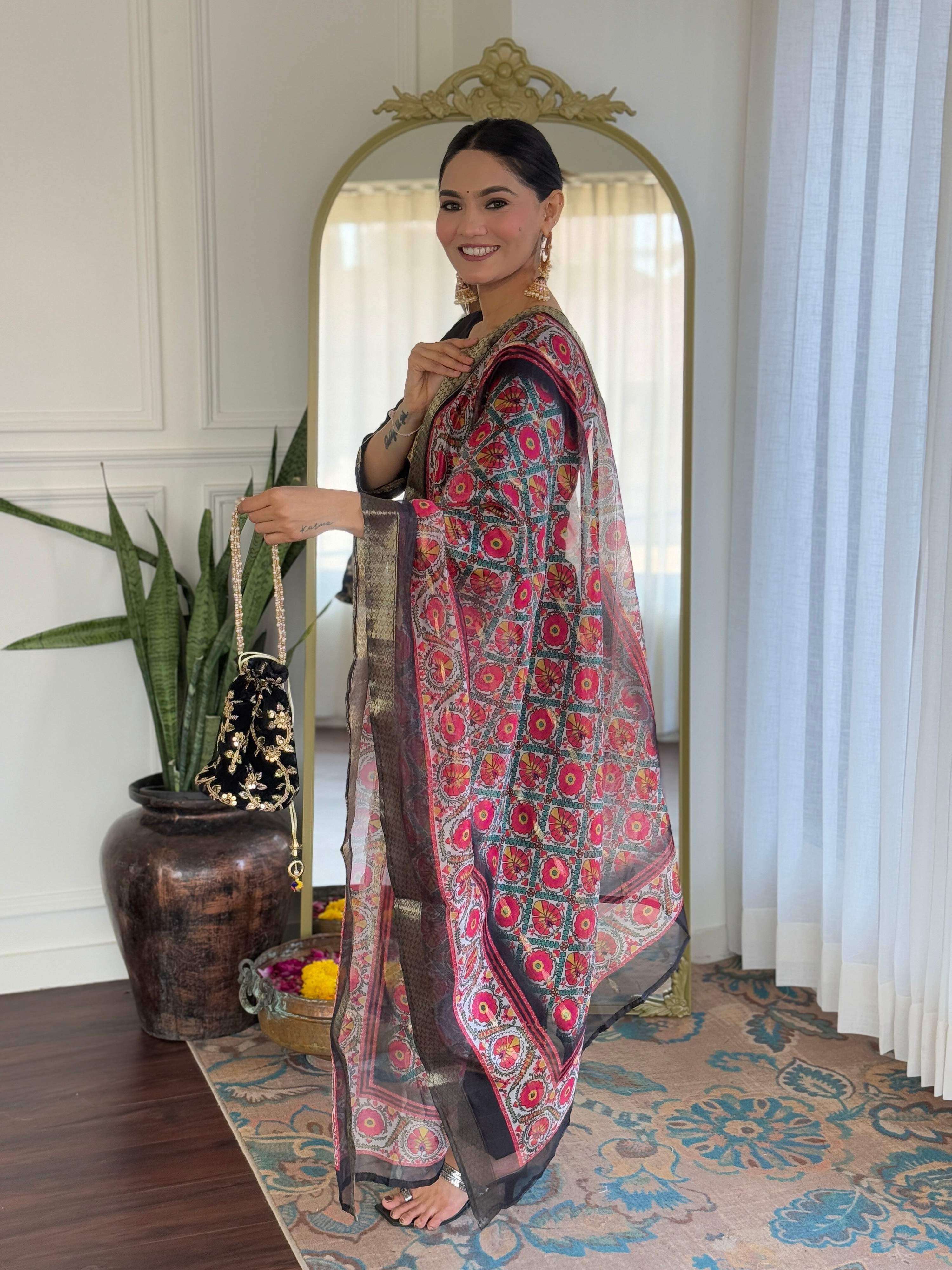 The52 Women's Viscose Embroidery work Straight Kurta with Pant and Dupatta Set - Distacart