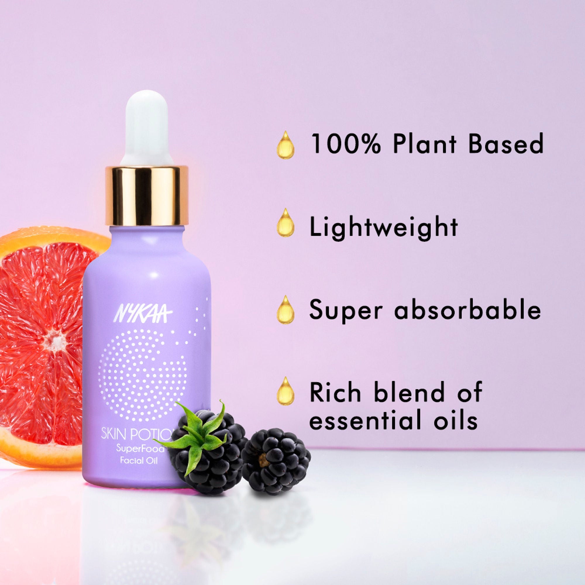 Nykaa Naturals Superfoods Barrier Repair Serum Oil with Grapefruit for Pore Reduction & Anti-ageing