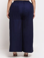 TAG 7 Women Plus Size Mid-Rise Wide Leg Palazzos