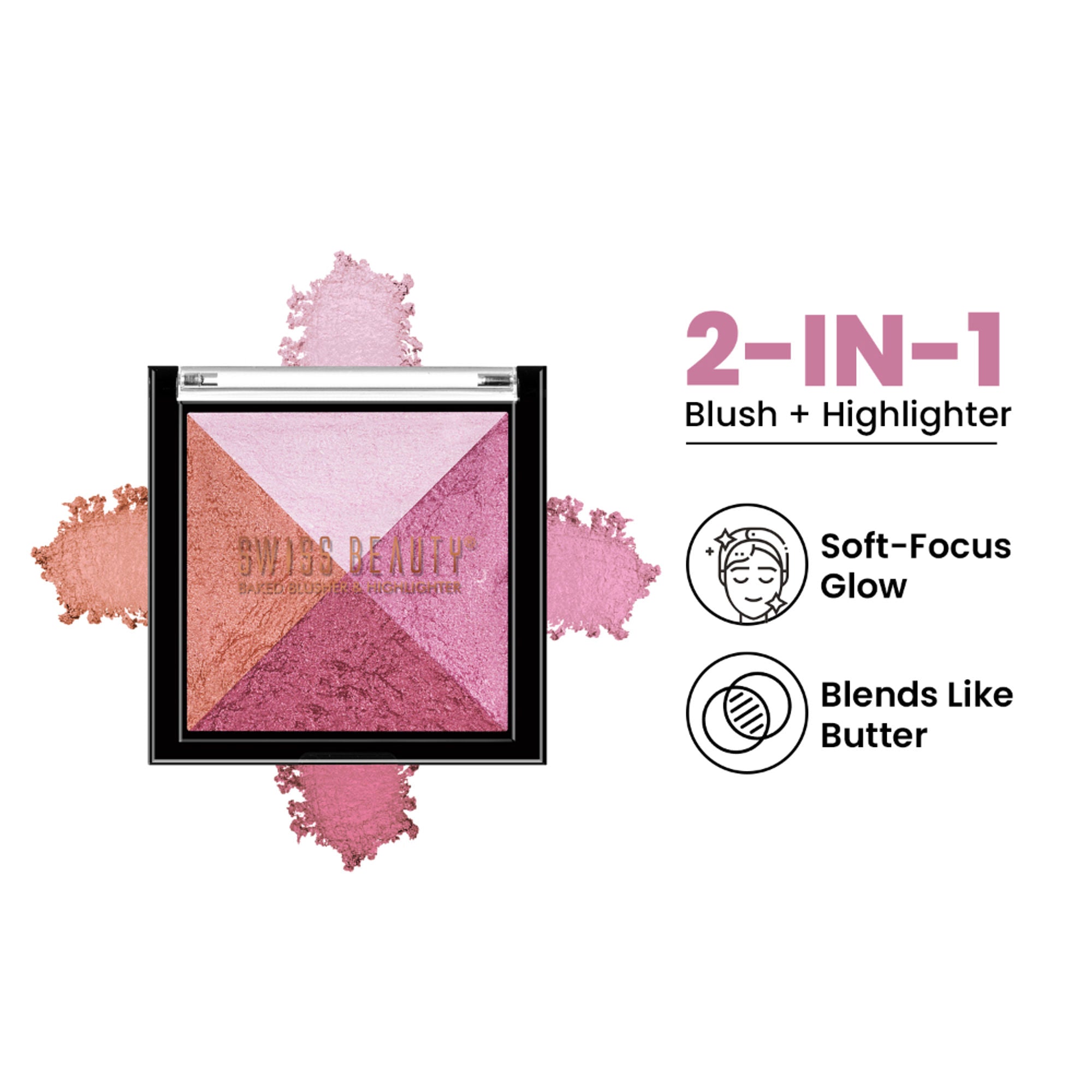 Swiss Beauty Baked Blusher & Highlighter - 02