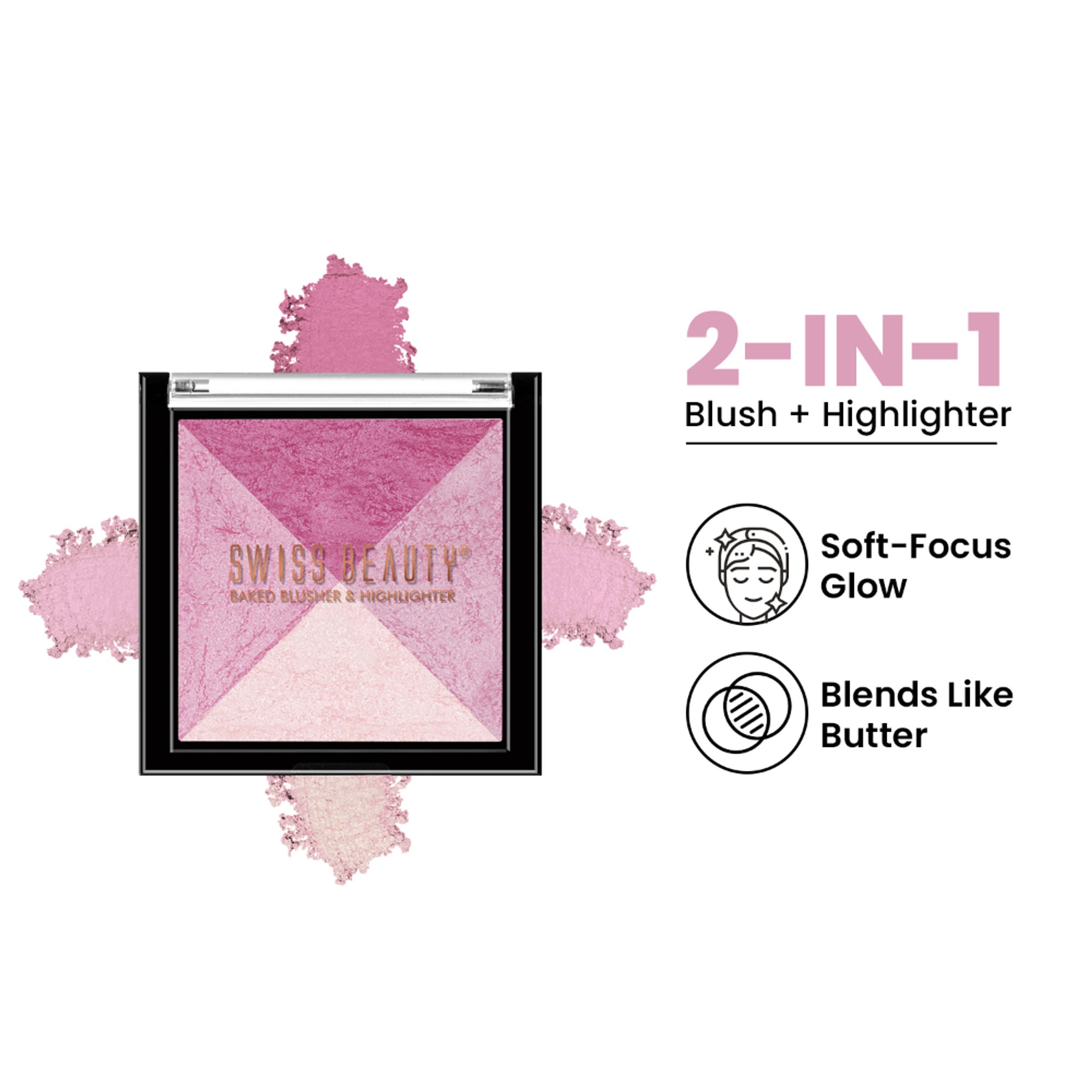 Swiss Beauty Baked Blusher & Highlighter - 03