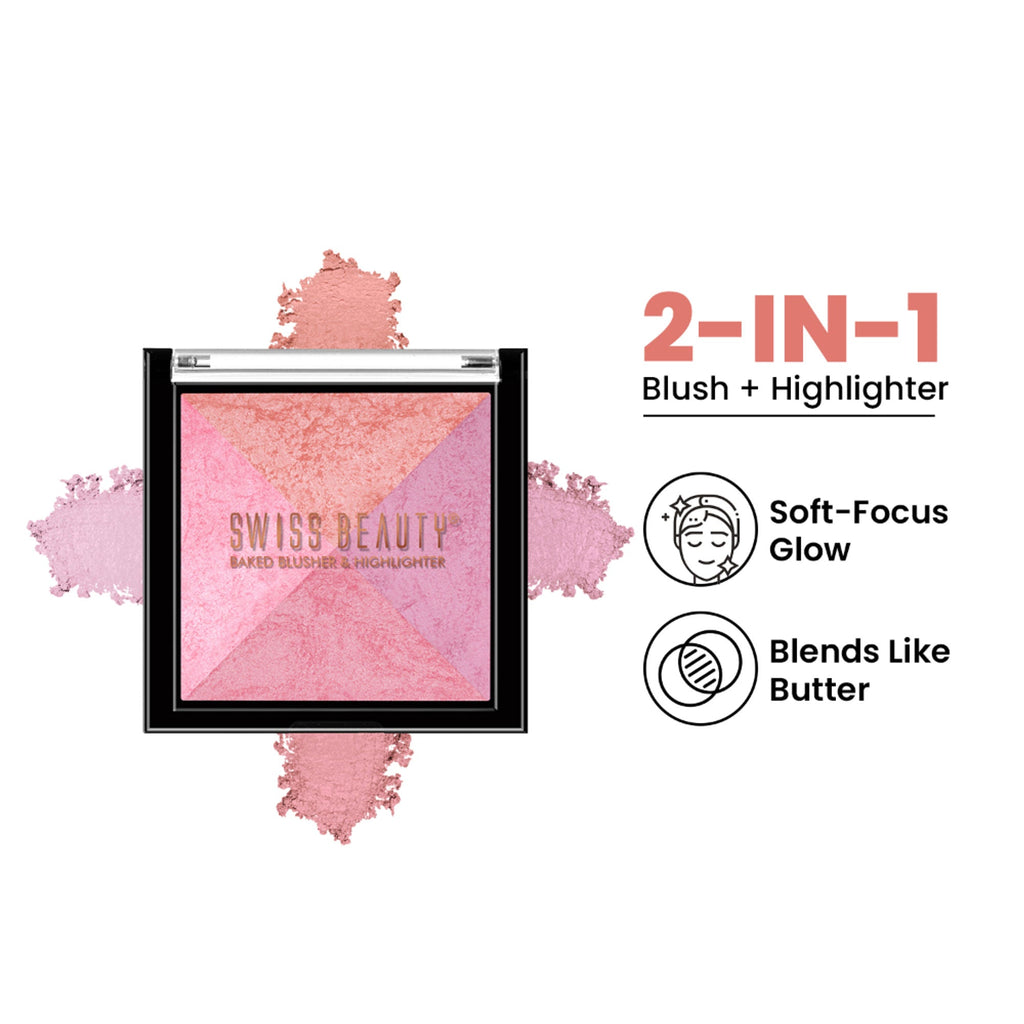 Swiss Beauty Baked Blusher & Highlighter - 04