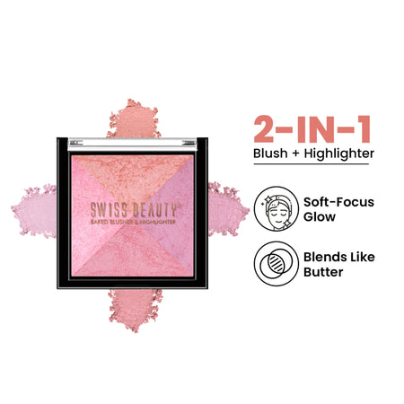 Swiss Beauty Baked Blusher & Highlighter - 04