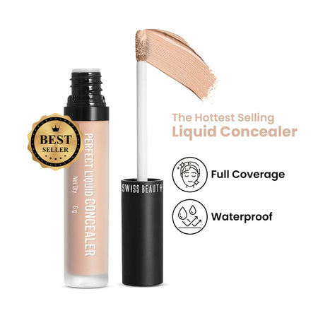 Swiss beauty Full Coverage Liquid Concealer With Jojoba Oil - 06 Clair Moyen